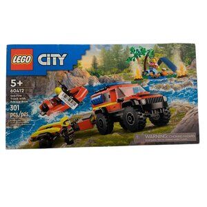 Lego City 4x4 Fire Truck With Rescue Boat 60412 301 Pieces